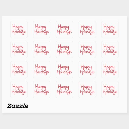 Hand-lettered script red Happy Holidays Vierkante Sticker (Vel)