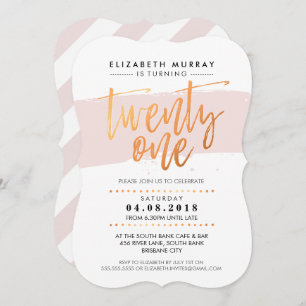 HAND LETTERED SCRIPT type trendy koper blush roze Kaart