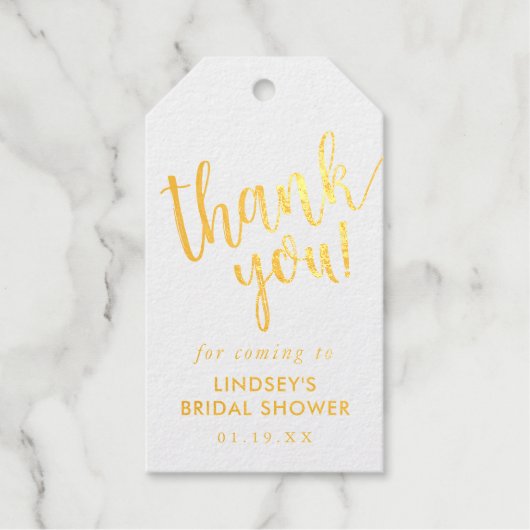 Hand-Lettered Script Vrijgezellenfeest Dank u voor Cadeaulabels (Voorkant)