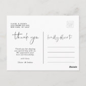 Hand Lettered Script Wedding Foto Hartelijk dank Briefkaart (Achterkant)