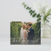 Hand Lettered Script Wedding Foto Hartelijk dank Briefkaart (Staand voorkant)