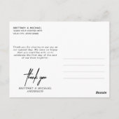 Hand-Lettered Simple White Dank u Briefkaart (Achterkant)