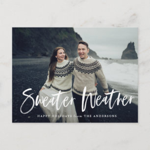 Hand-lettered Sweater Weather Overlay Foto Briefkaart
