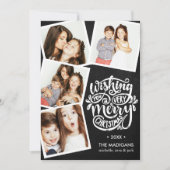 Hand Lettered Wishes | Kerstfotocollage Kaart (Voorkant)