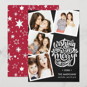 Hand Lettered Wishes Kerstfotocollage Kaart