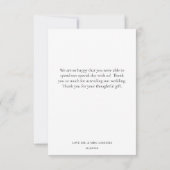 Hand Lettered Zwart & Wit Bruiloft Bedankkaart (Achterkant)