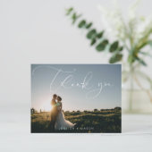 Hand Lettering Foto Wedding Hartelijk dank Briefka Briefkaart (Staand voorkant)