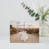 Hand Lettering Foto Wedding Hartelijk dank Briefka Briefkaart (Staand voorkant)