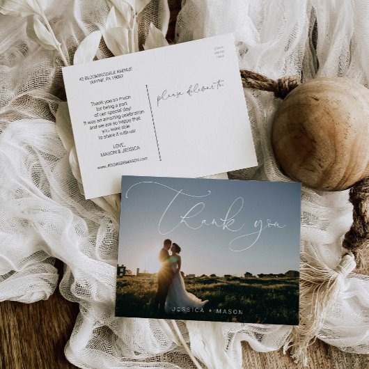 Hand Lettering Foto Wedding Hartelijk dank Briefka Briefkaart