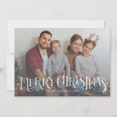 Hand Lettering Merry-kerstfotokaart Aankondiging (Voorkant)