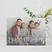 Hand Lettering Merry-kerstfotokaart Aankondiging (Staand voorkant)