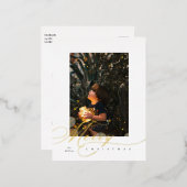 Hand Lettering Prettig Folie Kerstkaart Folie Feestdagen Briefkaart (Voorkant / Achterkant)