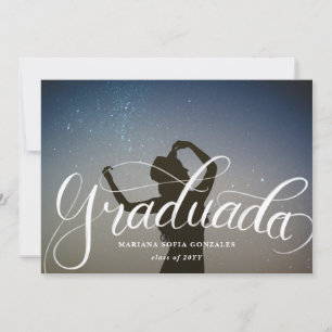 Hand Lettering Spain Graduada Afstuderen Foto Kaart