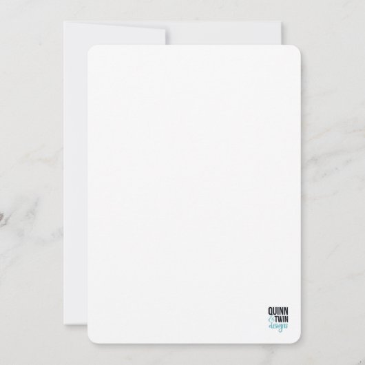 Hand Letters White en Black Script Save The Date (Achterkant)