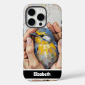 Hand met een levendige geschilderde vogel Case-Mate iPhone case (Achterkant)