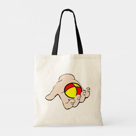 Hand met jongleerbal Canvas tas (Achterkant)
