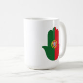 HAND met Portugal Vlag Koffiemok (Voorkant rechts)