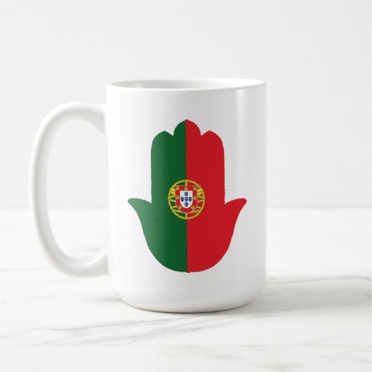 HAND met Portugal Vlag Koffiemok (Links)