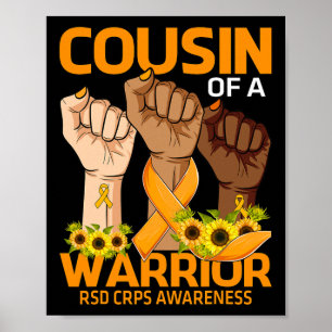Hand neef van een krijger RSD CRPS Awareness Sunfl Poster