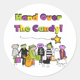 Hand over het Snoep Halloween Tshirts and Gifts Ronde Sticker