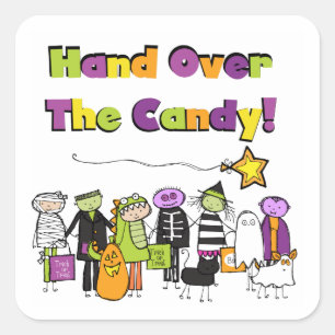 Hand over het Snoep Halloween Tshirts and Gifts Vierkante Sticker