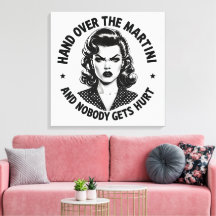 Hand Over The Martini – Retro Canvas Muurkunst