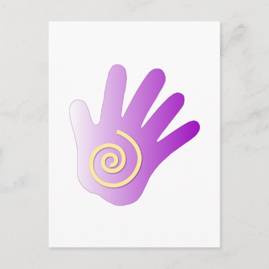 Hand - Paars Briefkaart (Voorkant)