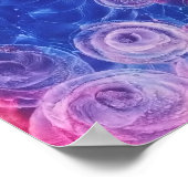 Hand Painted Abstract Art Pink and Blue Gouache  Poster (Hoek)