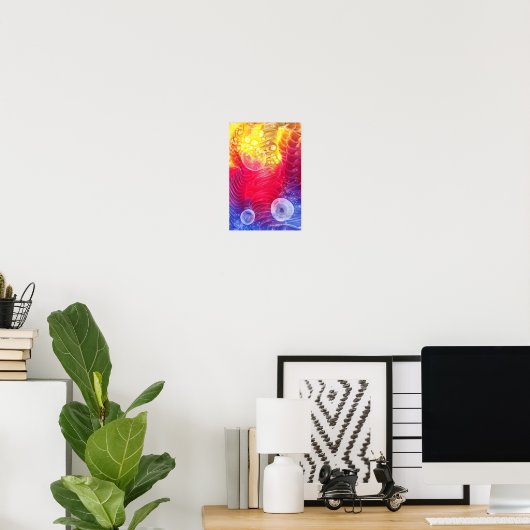 Hand Painted Abstract Sunshine Glow Artwork Poster (Thuiskantoor)