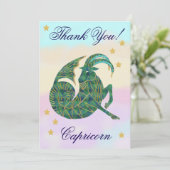 Hand-Painted Capricorn Birthday Thank You Bedankkaart (Staand voorkant)