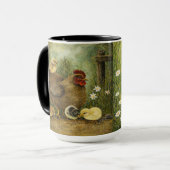 Hand-Painted Chicken & Chicks and Rooster Mug (Devant gauche)