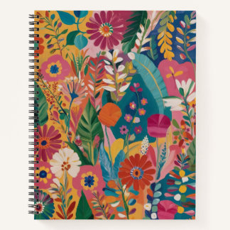 Hand-painted Floral Spiral Colorful Notebook  Notitieboek