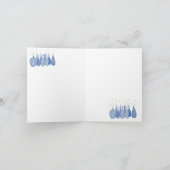 Hand Painted Flower Cobalt Jar Bottle Kaart (Binnen)