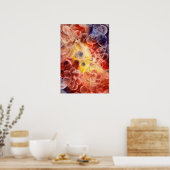 Hand Painted Gouache Floral Abstract Poster (Keuken)