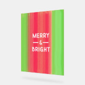 Hand Painted Merry and Bright Green and Red (Angle)