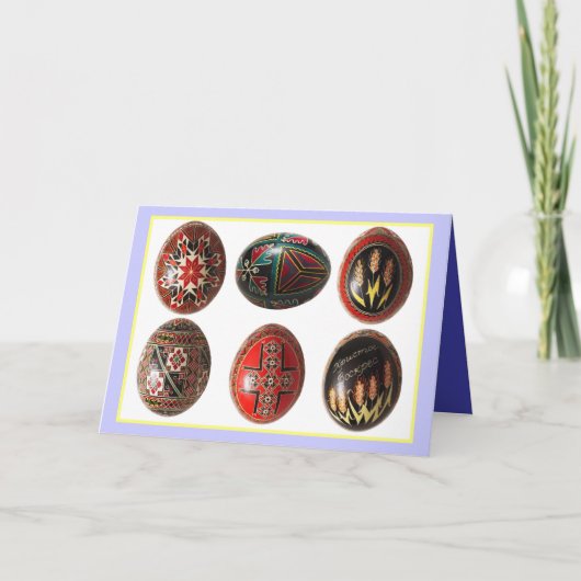 Hand Painted Oekrainian Easter Eggs Feestdagen Kaart (Voorkant)