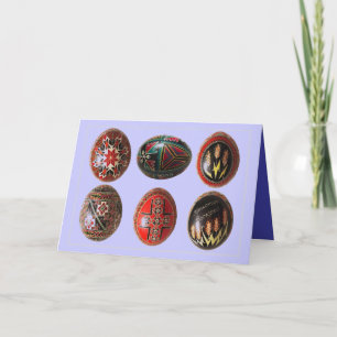 Hand Painted Oekrainian Easter Eggs Feestdagen Kaart