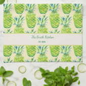 Hand-Painted PIneapple Personalized Buttercream Theedoek (Gevouwen)