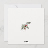 Hand Painted Poinsettia Botanical Merry Christmas Feestdagenkaart (Achterkant)