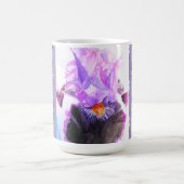 Hand Painted Purple Iris Irises floral Latte Mug (Centre)