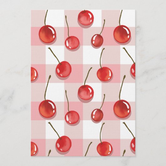 Hand-Painted Red Cherries Seamless Pattern Kaart (Voorkant)