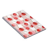 Hand-Painted Red Cherries Seamless Pattern Notitieboek (Rechterzijde)