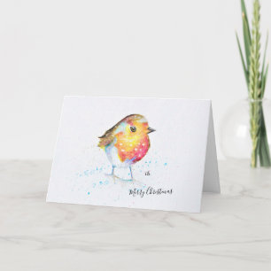 Hand Painted Robin Ontwerp Kerst Kaart
