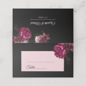 Hand Painted Roses Dark Flowers Wedding (Buitenkant ongevouwen)