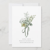 Hand Painted Sage Green Orchids Wedding Invitation (Dos)