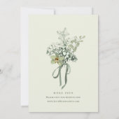 Hand Painted Sage Green Orchids Wedding Invitation (Dos)