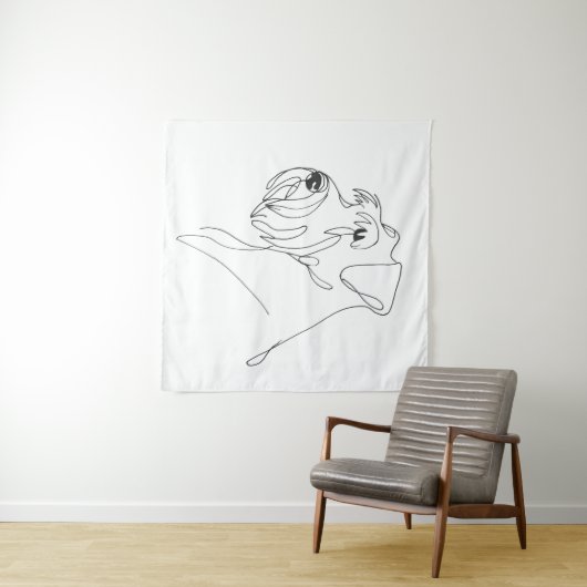 Hand Painted Schnauzer Minimalist Dog Artwork Wandkleed (In Situ (horizontaal))