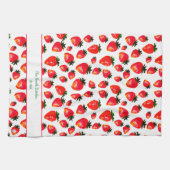 Hand-Painted Strawberry Personalized Boho Spring Theedoek (Horizontaal)
