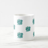 Hand-Painted Style Turquoise Floral Art Mug (Centre)