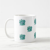 Hand-Painted Style Turquoise Floral Art Mug (Gauche)